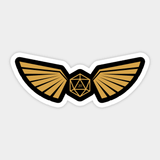 Winged D20 Dice Emblem Sticker